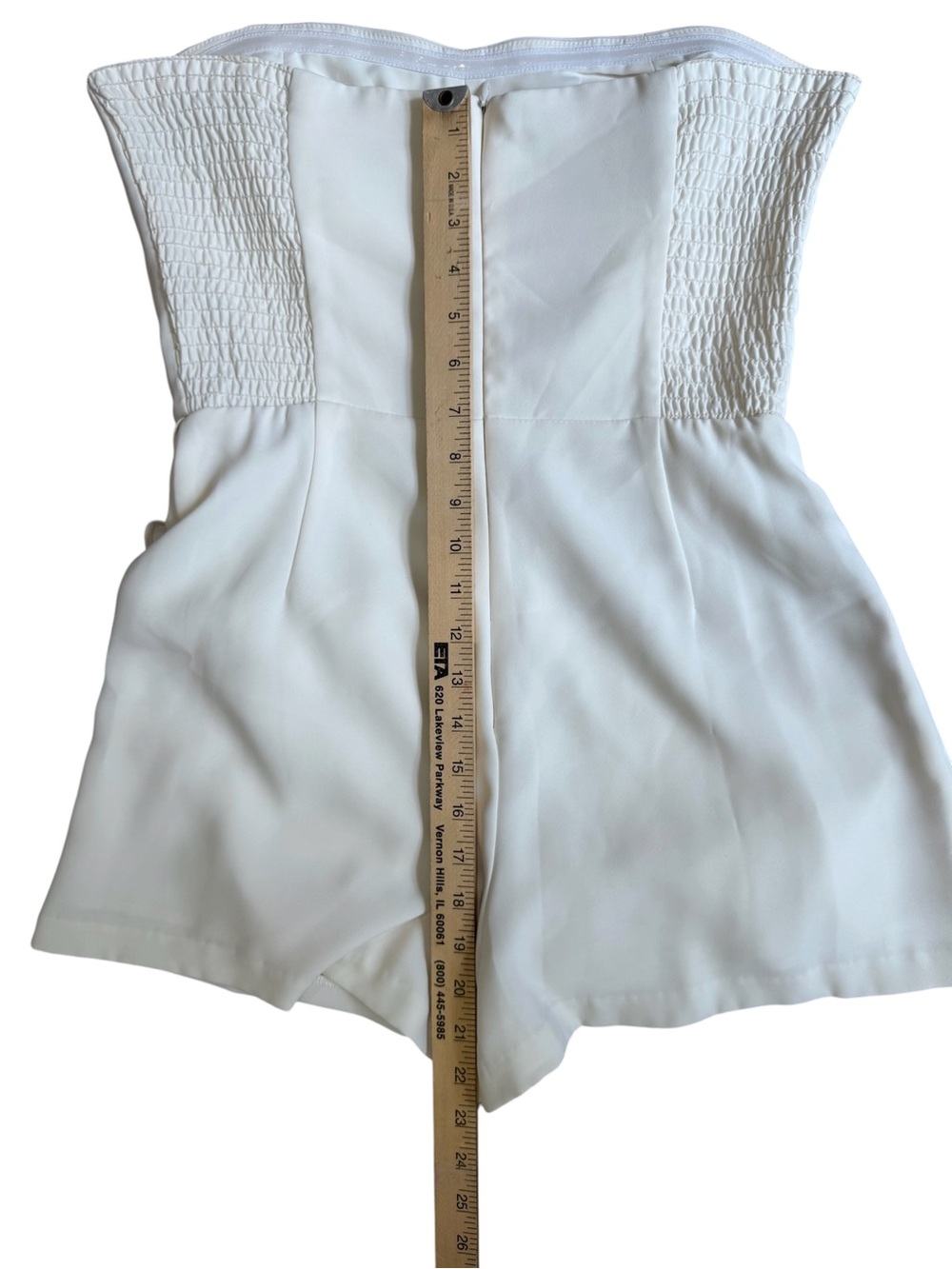Amanda Uprichard White Strapless Ruffle Romper Size M - Picture 8 of 8